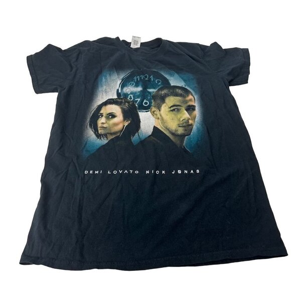 Demi Lovato Nick Jonas 2016 Future Concert T-Shirt Size Medium Black 100% Cotton - Picture 2 of 8